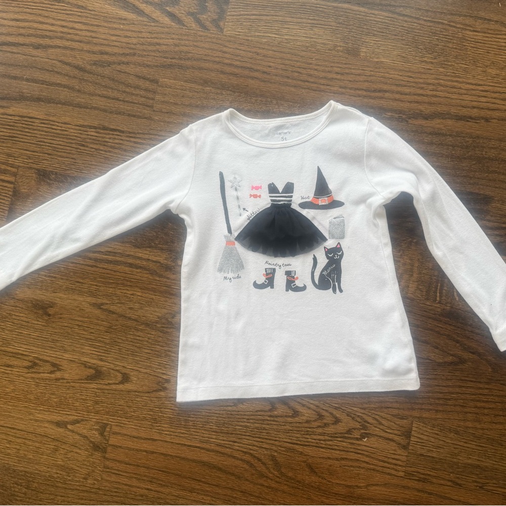 Adorable Kids Halloween Shirt with Witch Print
